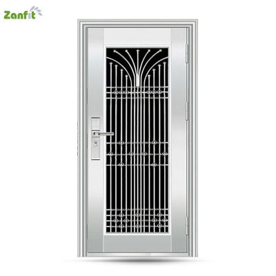 stainless steel security door with reflective glass